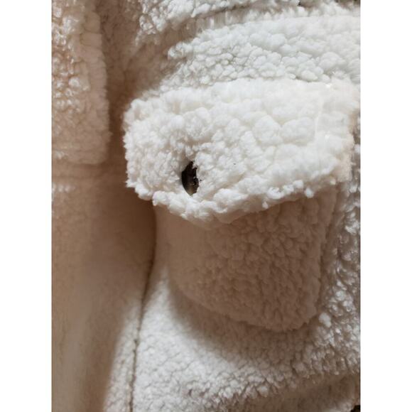 32 Degrees Heat Sherpa Jacket White Fuzzy Button Front XL/XXL Cozy Winter Warm - Picture 6 of 13